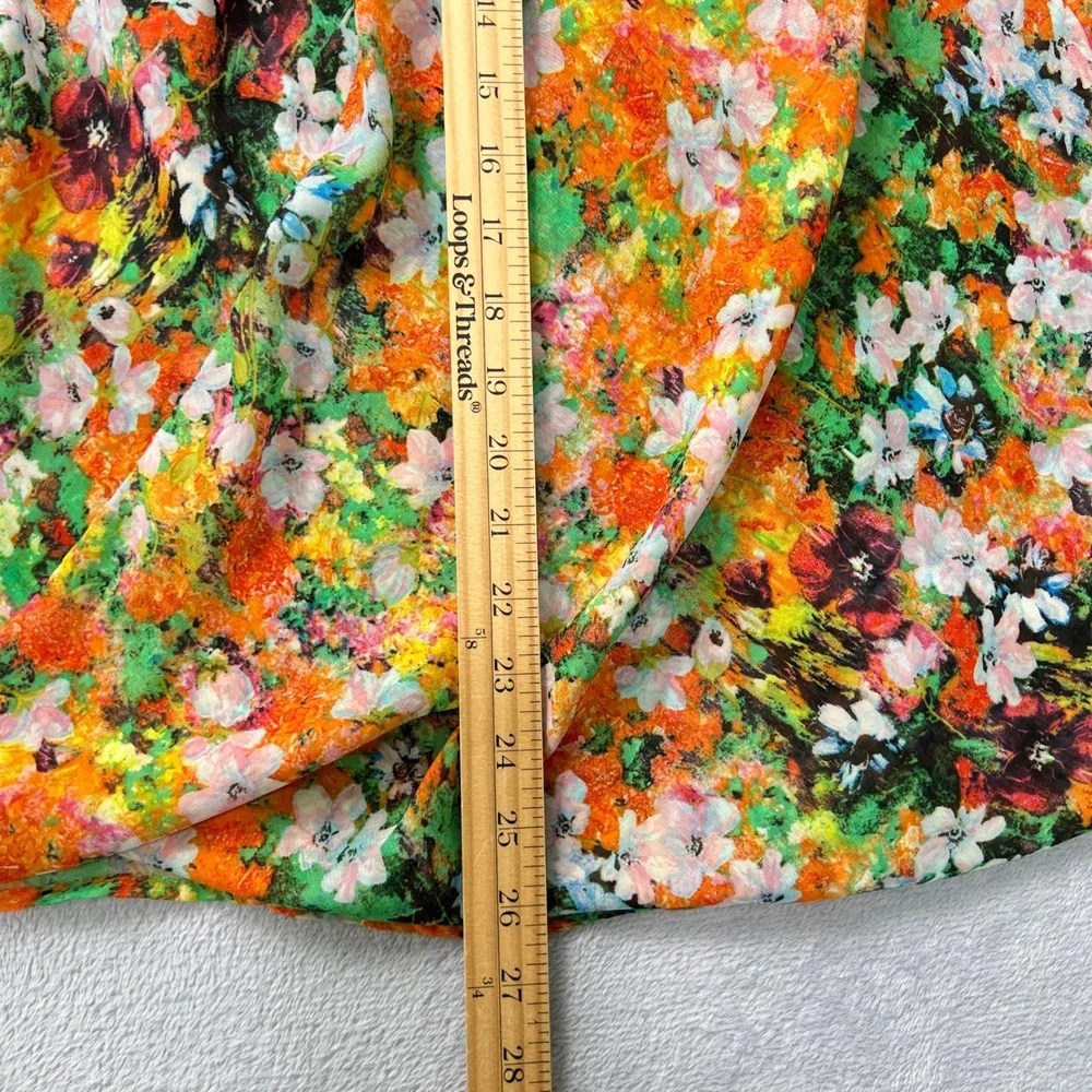 KUT from the‎ Kloth Sleeveless Floral Blouse Medium Draped Front Sheer USA Made
